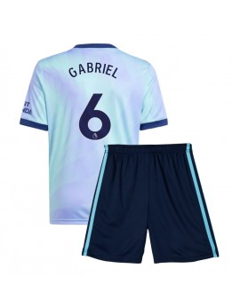 Arsenal Gabriel Magalhaes #6 Ausweichtrikot für Kinder 2024-25 Kurzarm (+ Kurze Hosen)